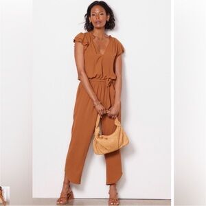 Evereve Sierra Jumpsuit in Adobe  with Relaxed Fit and Belted Waist